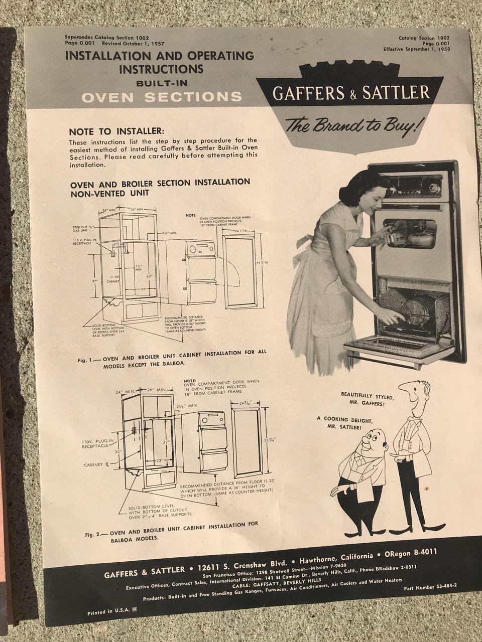 Vintage Gaffers & Sattler Oven InstAppraisal